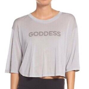 Alo Yoga Verve Cropped Short Sleeve Tee Goddess Print Small